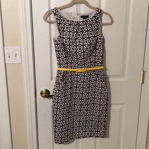 Chaps Black and White Dress